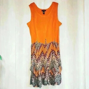 Ashley Stewart Bustle Dress Boho Gypsy Drop Waist Fit Flare Y2K Lagenlook 22/24